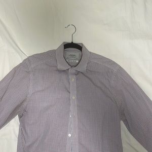 Charles Tyrwhitt - 16/35 - Slim fit business casual non-iron MULTI CHECK shirt